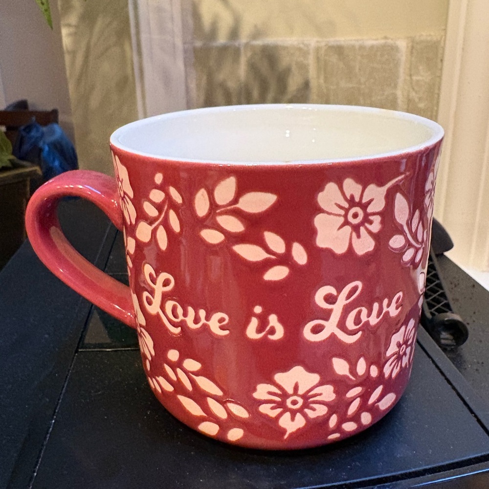 Opalhouse Pink Floral "Love is Love" Ceramic Mug